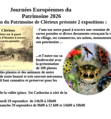 Expositions : Regards sur le passé à travers des cartes postales et documents ; panorama de la biodiversité communale à travers une centaine de photos.