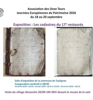Exposition cadastres de Taulignan du XVIIe restaurés