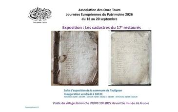 Exposition cadastres de Taulignan du XVIIe restaurés