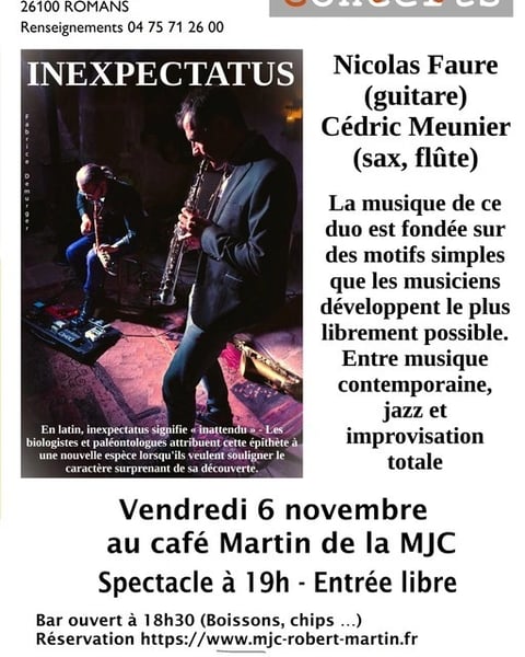 Concert INEXPECTATUS, duo saxophone guitare