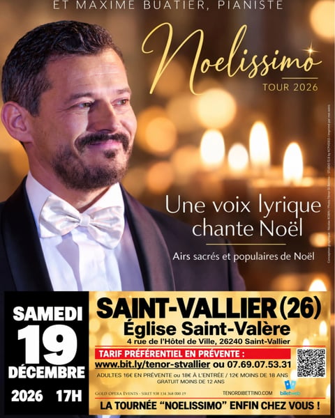 Concert de Noël "Noelissimo" par le Ténor Di Bettino et son pianiste Maxime Buatier