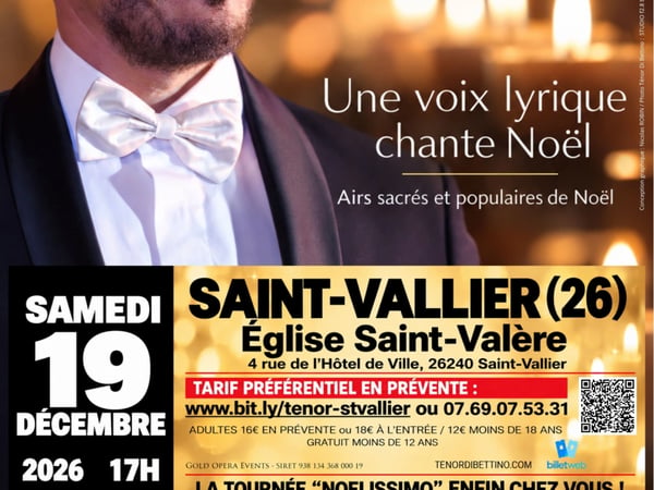 Concert de Noël "Noelissimo" par le Ténor Di Bettino et son pianiste Maxime Buatier